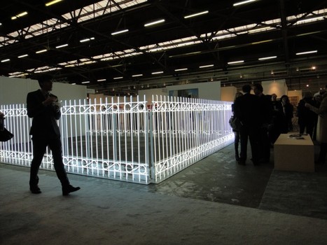 It don't mean a thing if it ain't got that bling: Ivan Navarro's electric fence took up the entirety of the Paul Kasmin Gallery's booth at the Armory Show. 